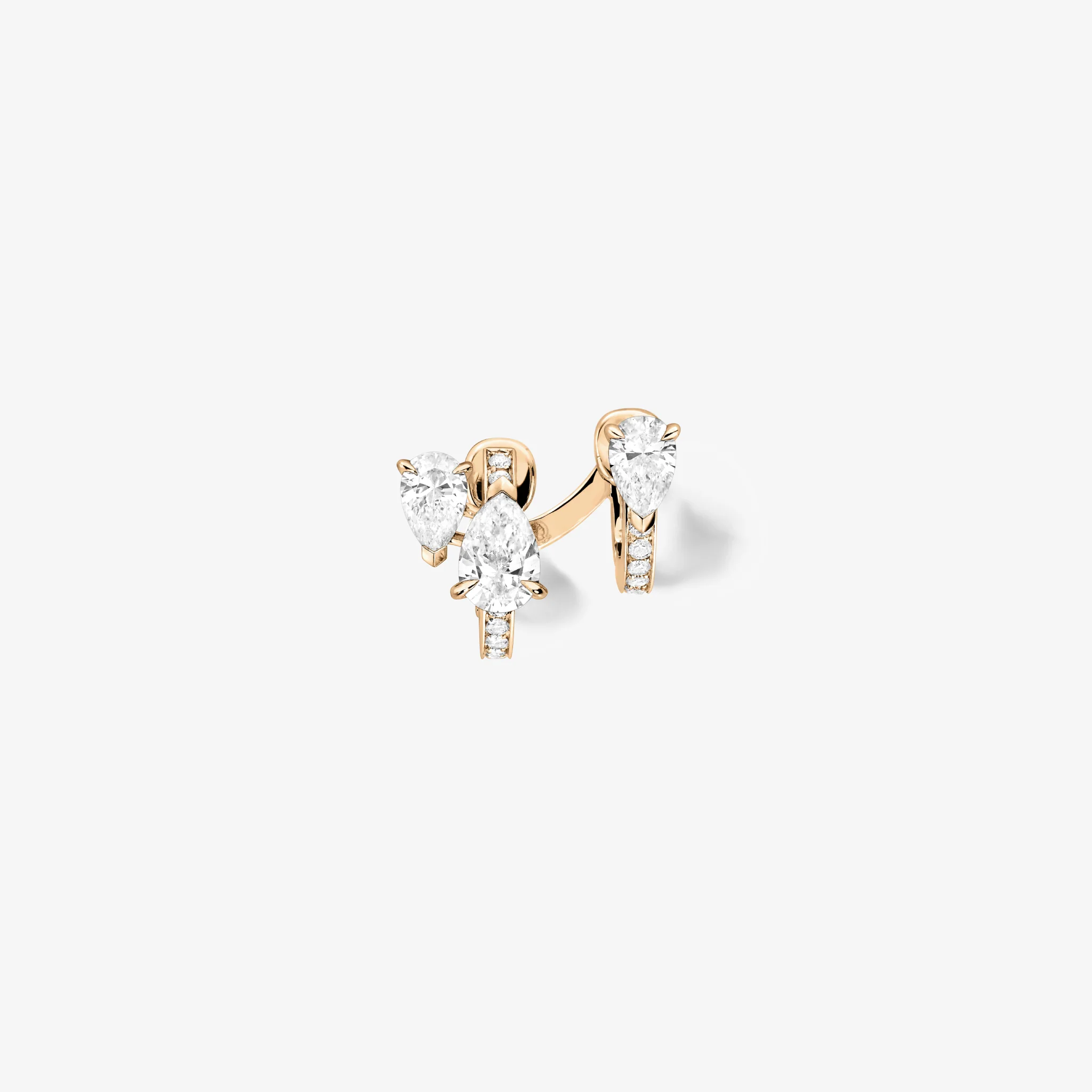 Serti sur Vide earring set with 3 diamonds