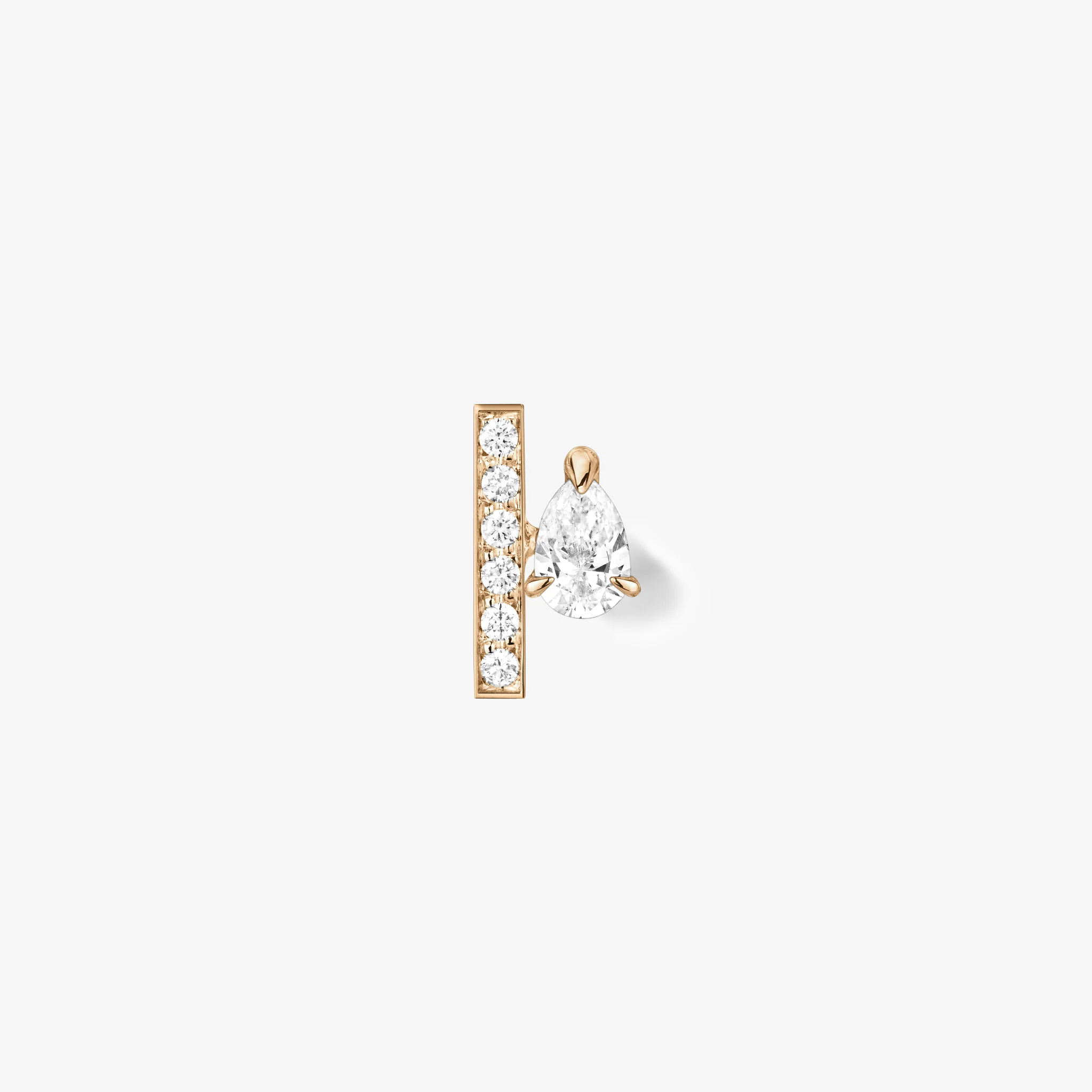 Serti sur Vide stud earring set with 1 diamond