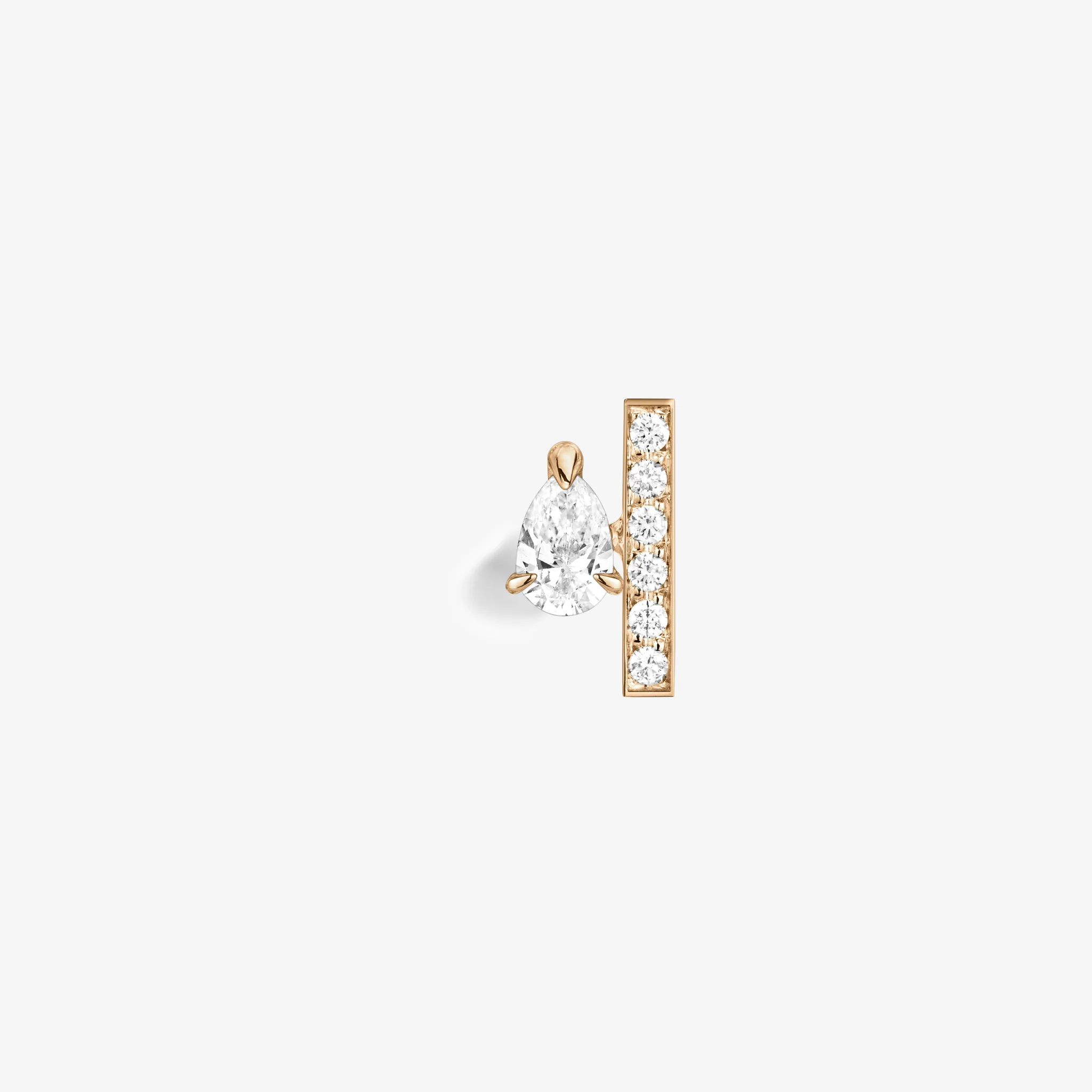 Serti sur Vide stud earring set with 1 diamond - Image 3